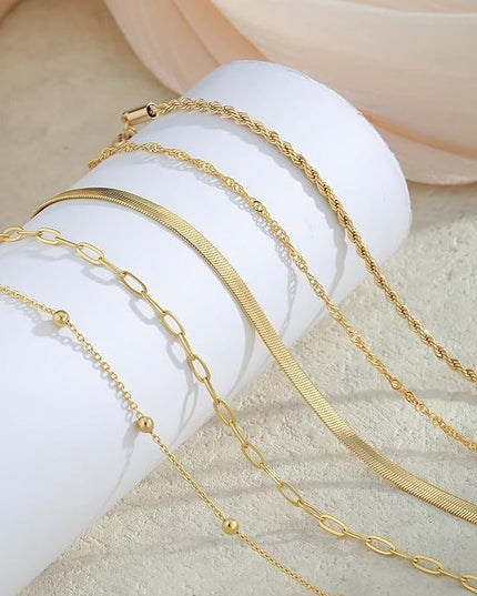 BERISO Gold Bracelets for Women, Elegant Adjustable 14K Gold Plated Bracelet for Women, Trendy Minimalist Dainty Gold Bracelet for Everyday Wear