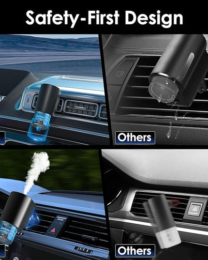 Car Air Freshener, 5 Scents, 10 Refills, Smart car Air Freshener for Vent Clips, Auto On/Off, Three Spray Modes, Car Fresheners Long Lasting (1Pack)