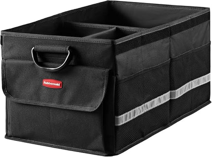 Rubbermaid Car Organizer, Collapsible Trunk Organizer, Multi-Compartment Car Storage Organization for Car Accessories, 3 Compartments With Cover, 23.23"*12.99"*11.81"