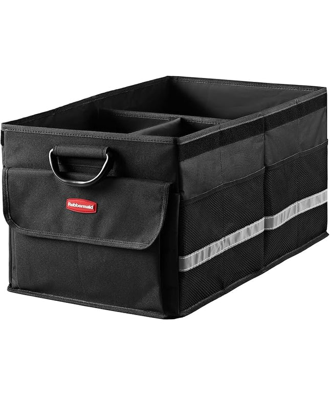 Rubbermaid Car Organizer, Collapsible Trunk Organizer, Multi-Compartment Car Storage Organization for Car Accessories, 3 Compartments With Cover, 23.23"*12.99"*11.81"