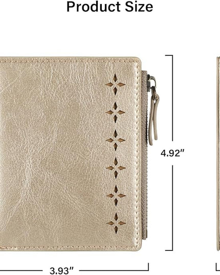 Lavemi Ultra Thin Small Compact Leather Womens Girls Wallets RFID Blocking Credit Card Holder for Women