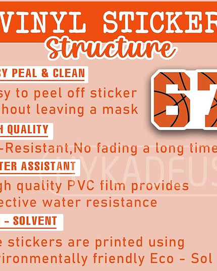 (3 Pcs) Basketball 67 Six Seven Funny Gen Alpha Meme Stickers – 67 Gifts for Coaches, Players, Waterproof Vinyl Decals for Water Bottle, Tumbler, Laptop, Phone Case, 3" x 2.1"