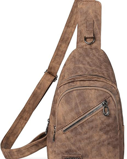 FALAN MULE Crossbody Bags for Women Trendy Leather Sling Chest Bag Fanny Packs for Women