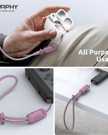 SURPHY 2 Pack Phone Lanyard for Cellphone Case, Phone Wrist Strap for Case, Cellphone Strap with 2-Color Braided, Charm Wrist Lanyard for Women and Men, Lilac Purple & Gray