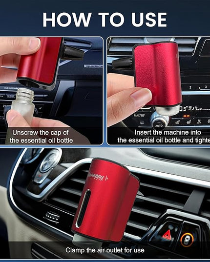 Car Air Freshener Diffuser,Smart Car Aroma Diffuser Air Freshener Spray Automatic with 10PCS Cologne Aromatherapy Oil (red)