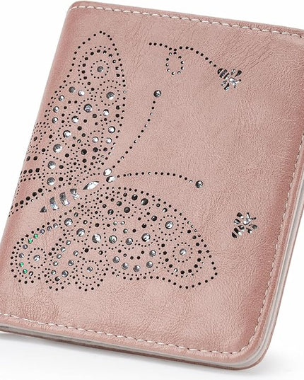 KITEVIUN Small RFID Wallet Women Ultra Thin Slim Womens Wallet Mini Compact Bifold Pocket Ladies Wallets for Women PINK