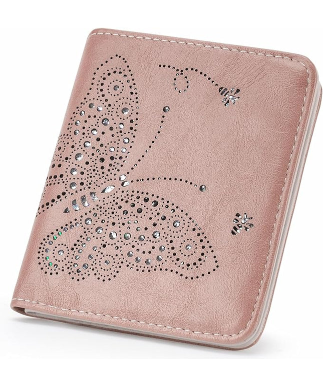 KITEVIUN Small RFID Wallet Women Ultra Thin Slim Womens Wallet Mini Compact Bifold Pocket Ladies Wallets for Women PINK
