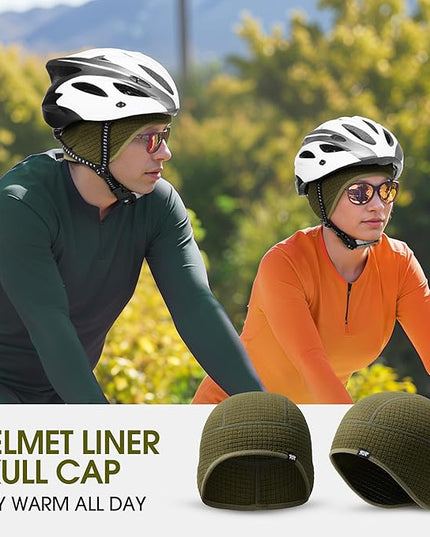 Skull Cap Helmet Liner, Winter Thermal Cycling Cap for Men & Women, Lightweight Cycling Hat for Biking Running Outdoor Work