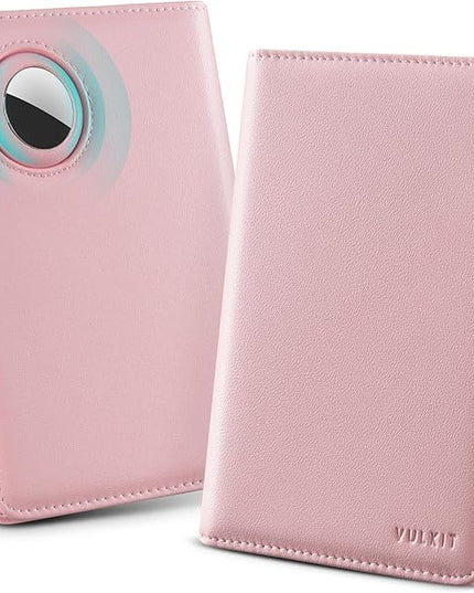 VULKIT Passport Holder with Airtag Slot, Premium Nappa Leather, RFID Blocking Airtag Passport Wallet