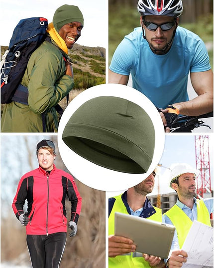 Syhood 4 Pcs Cotton Skull Caps for Men Women Breathable Beanie Thin Sleep Hat Night Running Cap Helmet Liner for Cycling Gym