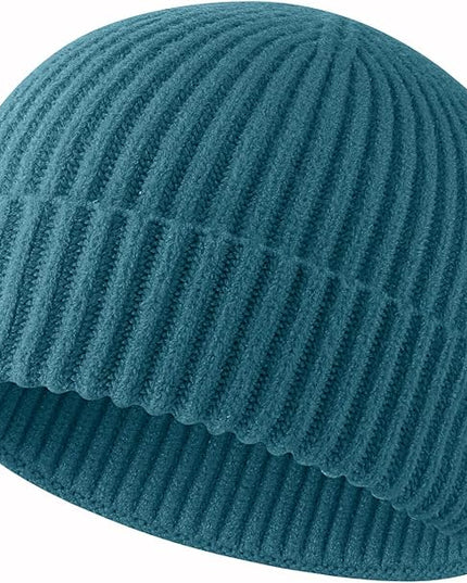 ROYBENS Swag Wool Knit Cuff Short Fisherman Beanie for Men Women, Winter Warm Hats