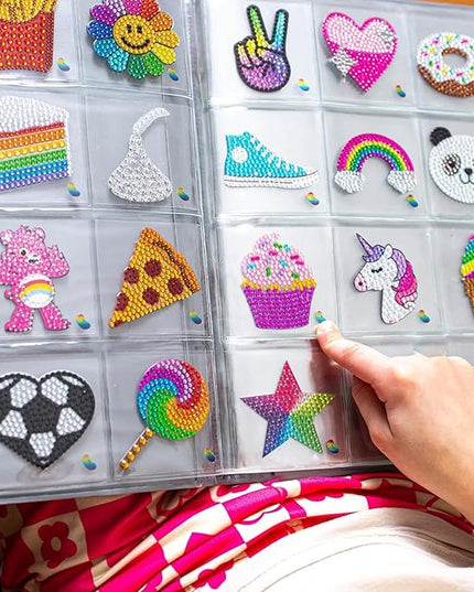 StickerBeans® Rhinestone Stickers – Whimsical 4-Pack, 2” x 2” Unique Sparkly Cut-to-Shape for Collecting, Trading, Decorating Laptops, Phone Cases, Scrapbooks, Kids, Teens, & Adults