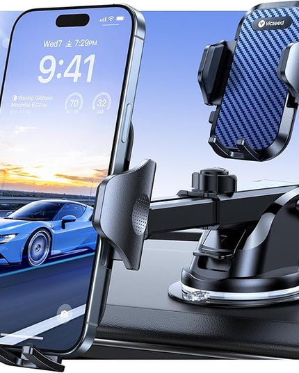 VICSEED [True Strongest Suction] [Rally Racing-Grade Stability] Phone Holders for Your Car 2025 Upgraded Car Phone Holder Mount Truck Stand Cradle for iPhone Samsung All Phones, Dark Blue