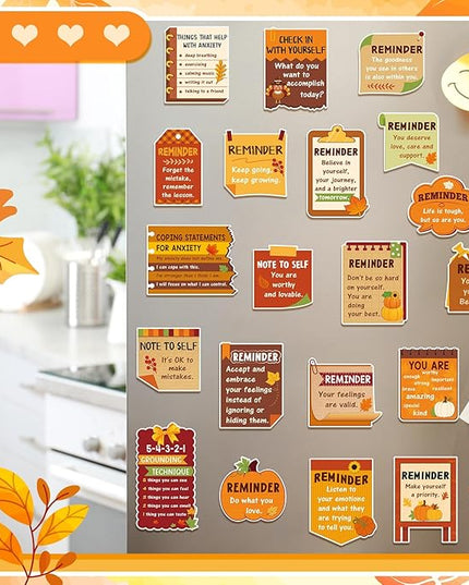 300 Pcs Mental Health Stickers Holiday Positive Affirmation Decor Inspirational Motivational Encouraging Care Quote Decals for Laptop Water Bottle Students Teens Adults(Thanksgiving)