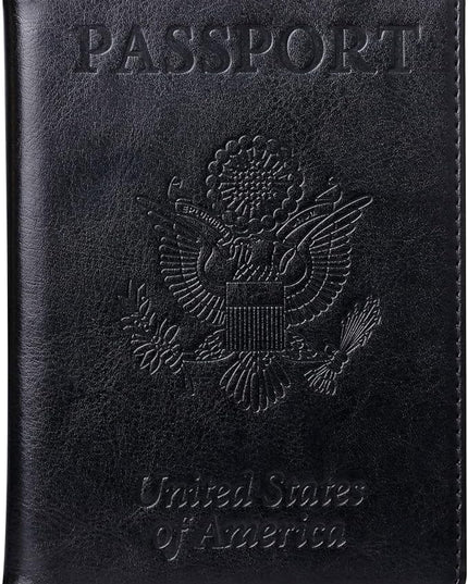 TIGARI Passport Holder for Travel Women Men, Valentines Day Gifts PU Leather Wallet Cover Case Sleeve, Waterproof Protected Document Organizer, Vacation Plane Cruise Travel Essentials