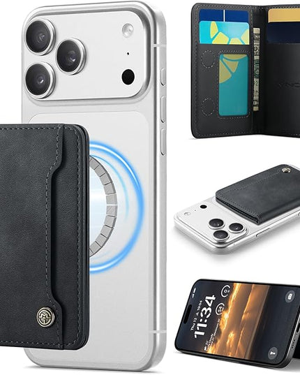 Vinich for MagSafe Wallet Magnetic RFID Blocking Card Holder Compatible with MagSafe Phones and Cases, Strong Magnet Minimalist Phone Wallet for iPhone 17/16/15/14/13/12/ Pro/Max/Plus, Vintage Black