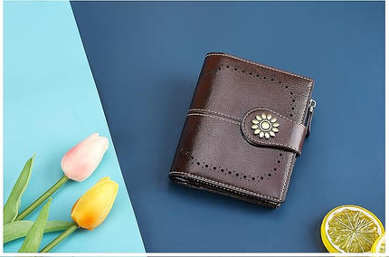 Lavemi Womens Leather Wallet Small Compact RFID Blocking Credit Card Case Purse with Zipper Pocket | Small, Compact, RFID Blocking, Zipper Pocket, Small, Compact