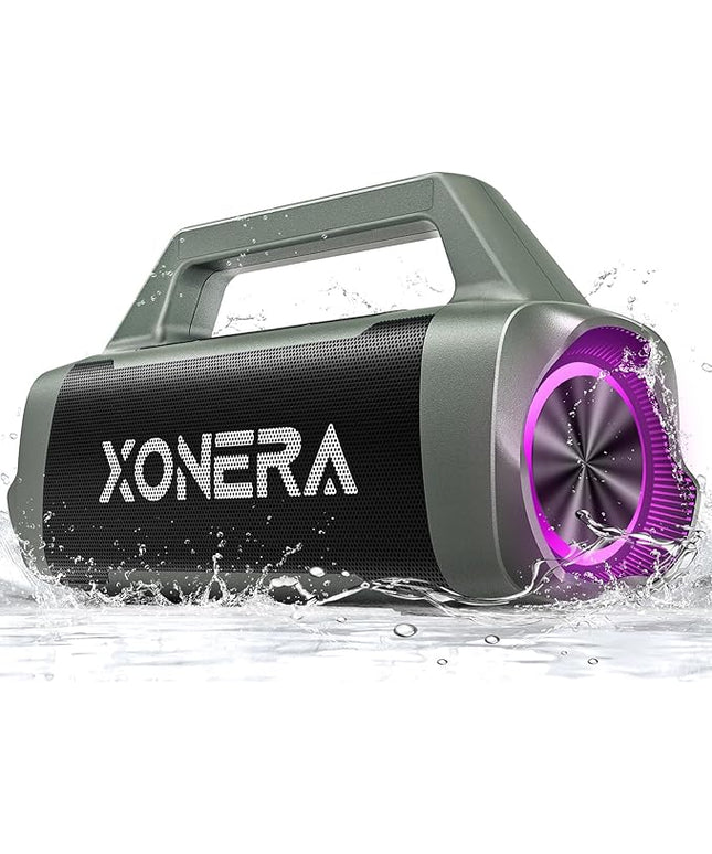 Speakers Bluetooth Wireless, 80W Peak Loud Outdoor Speaker with Bass, 20H Playtime, IPX6 Waterproof, TWS，BT5.3, Portable for Camping Hiking Boating Pool Beach, Olive Green