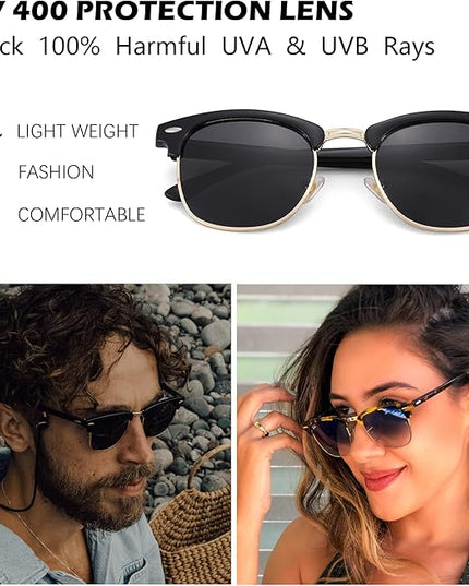 Pro Acme Semi-Rimless Polarized Sunglasses UV 400 Protection for Women Men
