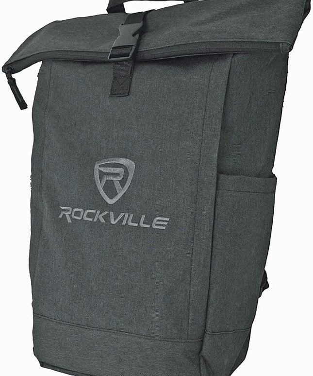 Rockville RPAK Charcoal Backpack Bag, Padded 15" Laptop Pocket, Durable Nylon, Adjustable Straps, Hidden Zippered Compartment, Ideal for Daily Use and Gear Transport