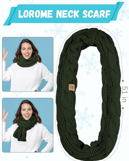 Winter Beanie Hat Scarf Gloves, Warm Fleece Knit Hats Touch Screen Gloves Neck Scarf Set Winter Gifts for Unisex Adult