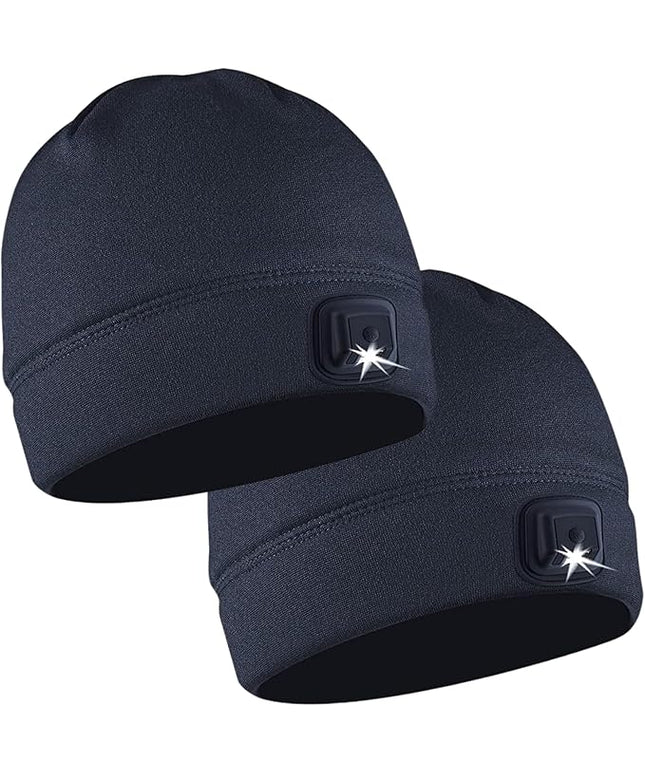POWERCAP LED Hat Light 150 Lumens Rechargeable Fleece Beanie with Bright Built-in Headlamp Waterproof LED Warm One Size Cap