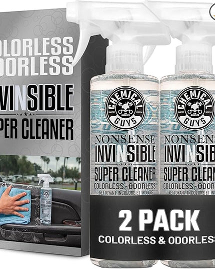 Chemical Guys Nonsense Colorless & Odorless All Surface Cleaner - Interior Cleaner, Safe for Vinyl, Rubber, Plastic, Carpet, and Upholstery, pH Balanced, Residue-Free, Unscented, 16 Fl Oz, Pack of 2