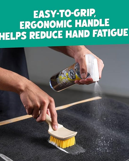 Chemical Guys Induro 7 Heavy Duty Interior Carpet & Upholstery Detailing Brush – Durable Bristles, Car Carpet Brush for Deep Cleaning Fabric, Mats & Seats, Ergonomic Grip for Comfort and Control