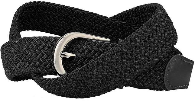 Falari Men Women Multicolored Elastic Stretch Braided Belt Canvas Fabric Woven No Holes Belt