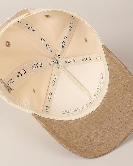 MIRMARU Two-Tone Vintage Canvas Trucker Hats for Men & Women, Adjustable Size Baseball Caps with Trendy Embroidered Design