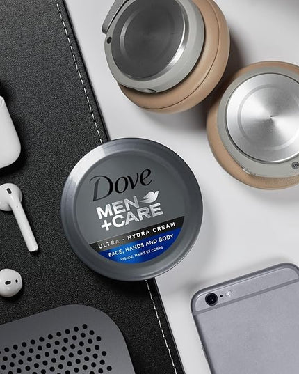 Dove Men+Care Ultra Hydra Cream Lotion, 3-In-1 Advanced Skin Care for Men, Face Cream, Hand & Body Lotion for Dry Skin, 2.53 Fl Oz (Pack of 12)