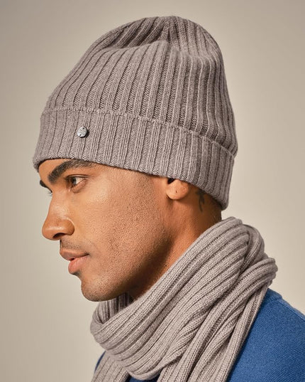 KVSS 100% Pure Cashmere Beanie for Women & Men Knit Winter Hat Cuff Rib Cap | Luxury from Inner Mongolia