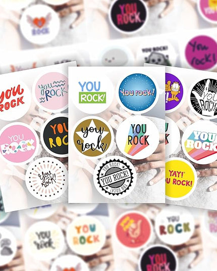 BulbaCraft You Rock Stickers - You Rock Party Supplies & Decorations, Great Job Waterproof Vinyl Decals, Motivational Stickers, Gifts for Women & Men