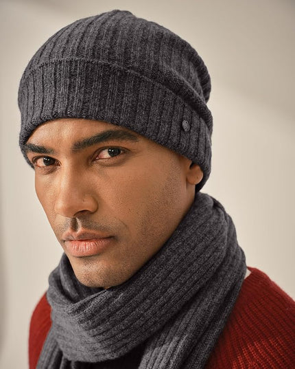 KVSS 100% Pure Cashmere Beanie for Women & Men Knit Winter Hat Cuff Rib Cap | Luxury from Inner Mongolia