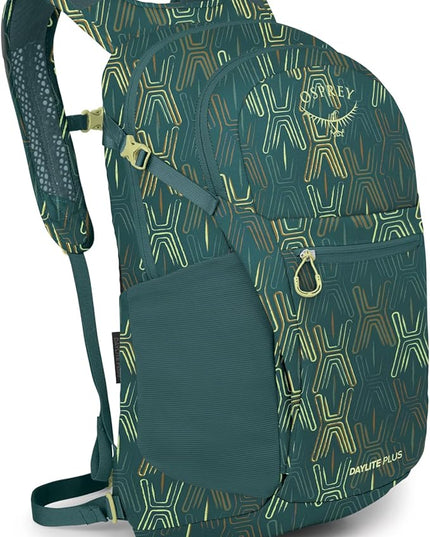 Osprey Daylite Plus Commuter Backpack - Everyday Pack with Laptop Sleeve, Bottle Pockets, and Extra Storage, Fuzzy Window Print/Torrent Blue