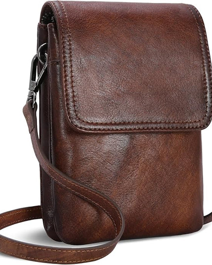 Iswee Leather Crossbody Bags for Women RFID Blocking Cell Phone Purse Small Anti-Theft Zippered with Card slots