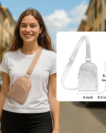 INICAT RFID Blocking Sling Bag Anti Theft Crossbody Bags Women Valentine's Day Gifts Travel Purses Vegan Leather