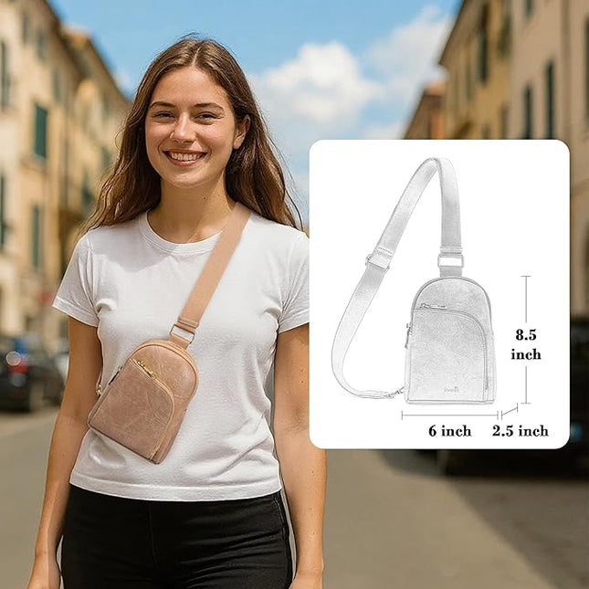 INICAT RFID Blocking Sling Bag Anti Theft Crossbody Bags Women Valentine's Day Gifts Travel Purses Vegan Leather