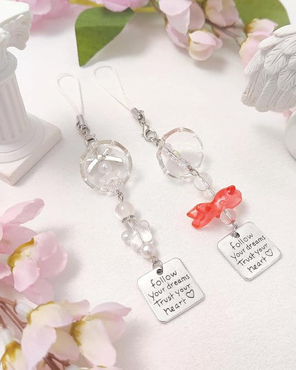 1-4PCS Cute Phone Charms Aesthetic Y2K Cell Phone Charms Strap Strawberry Butterfly Star PhoneCharm Y2K Accessories for Bag Keychain Airpods Camera Pendants Decor