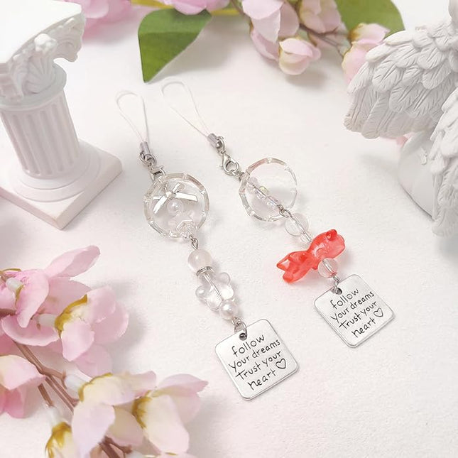 1-4PCS Cute Phone Charms Aesthetic Y2K Cell Phone Charms Strap Strawberry Butterfly Star PhoneCharm Y2K Accessories for Bag Keychain Airpods Camera Pendants Decor
