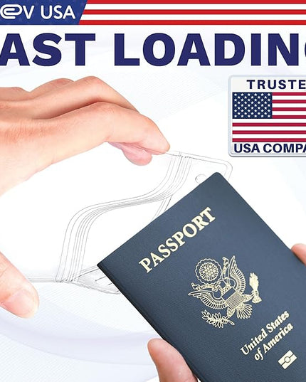 Claev Fast Seal Vertical 4x6 Passport & Card Holders (4x6 Extra Large (XXL), 250 Pack), Clear Waterproof ID Plastic Name Card Badge Holders for Travel, Conferences, Conventions