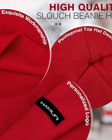 Slouchy Beanie for Women Men Soft Cotton Chemo Hats Double-Layer Warm Beanie Cap for Daily Wear & Transitional Seasons