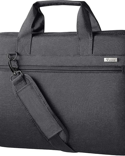 Voova Laptop Bag 13-14 Inch, 360° Protective Laptop Case Sleeve with Shoulder Strap Compatible with Macbook Air 13, MacBook Pro 13/14, Waterproof Computer Bag Slim Briefcase for Men Women, Black