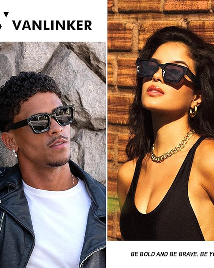 VANLINKER Thick Square Sunglasses for Men Women Retro Chunky Rectangle Shades UV400 Protection VL9731