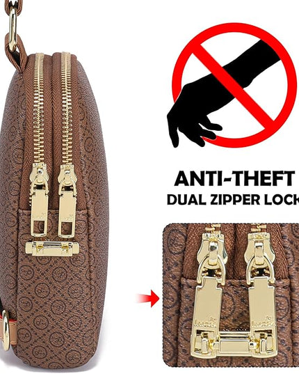 INICAT Small Anti Theft Crossbody Bags Women Valentine's Day Gifts, Vegan Leather Sling Cross Body Purse Travel Essentials