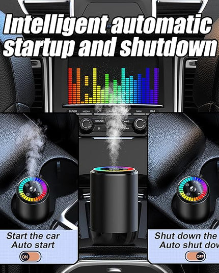 Smart Car Air Freshener, Car Air Freshener Diffuser with Starry Sky Projection and 50ml Perfume, Cars Scent Diffuser with RGB Music Syncing Light, 3 Mode Adjustable Auto On/Off Cars Diffuser, Cologne