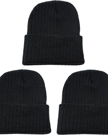 Gelante Unisex Beanie Cap Knitted Warm Solid Color and Multi-Color Multi-Packs