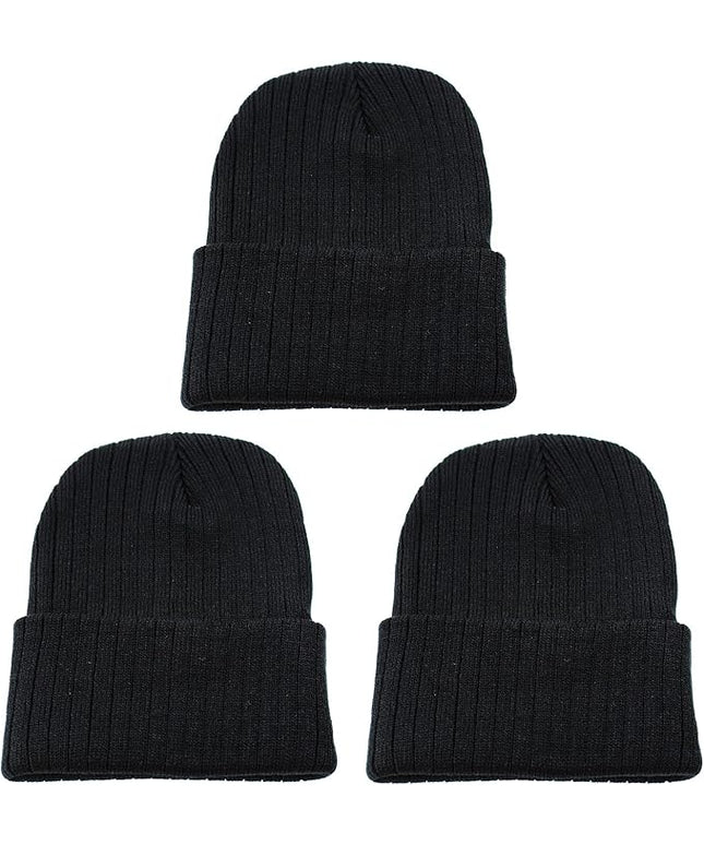 Gelante Unisex Beanie Cap Knitted Warm Solid Color and Multi-Color Multi-Packs