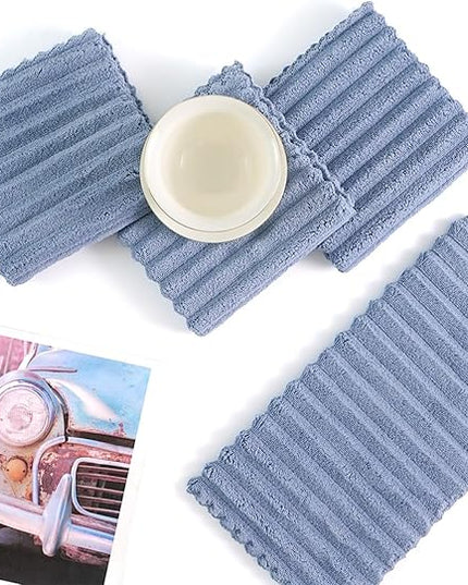 Kitchen Dish Cloths,Super Absorbent Coral Velvet Dish Towels,Quick Drying Kitchen Towels No Lint Dish Rags,Reusable Household Microfiber Cleaning Cloth,12X12 inches (12 Pack,Navy Blue Streak)