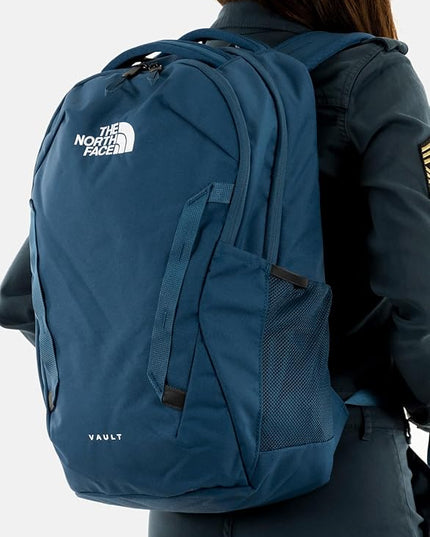 The North Face Vault Everyday Laptop Backpack - Commuter Travel Bag, Water-Repellent Finish, Spacious Compartment, Shady Blue/TNF White-NPF, One Size